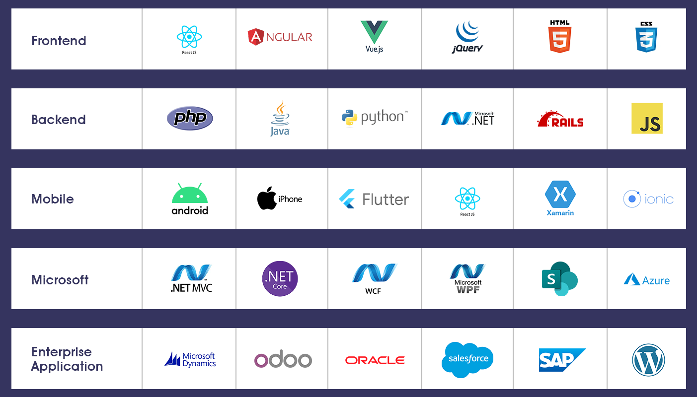 what we do Technologies we serve Raygain Technologies