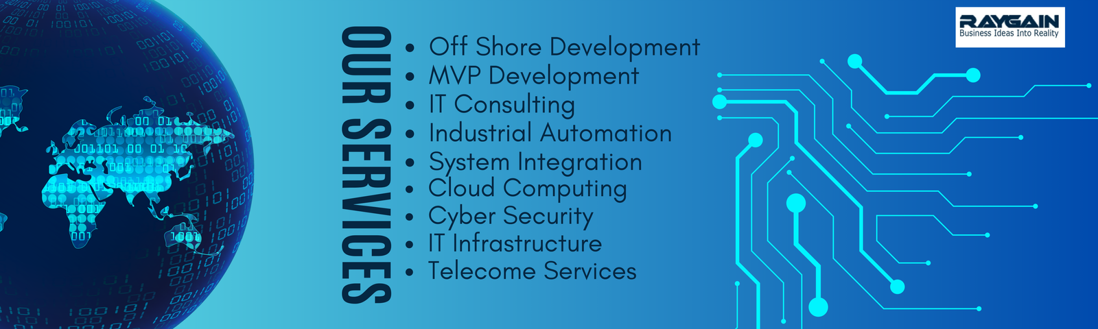 White and Navy Modern Corporate Branding Banner White and Navy Modern Corporate Branding Banner Raygain Technologies